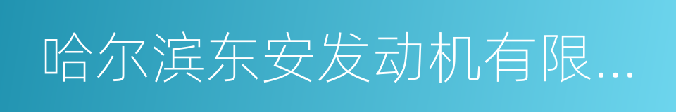 哈尔滨东安发动机有限公司的同义词