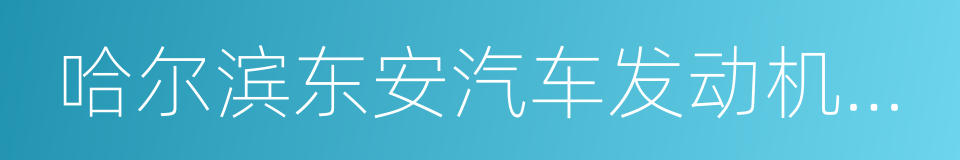 哈尔滨东安汽车发动机制造有限公司的同义词