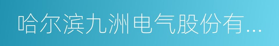 哈尔滨九洲电气股份有限公司的同义词