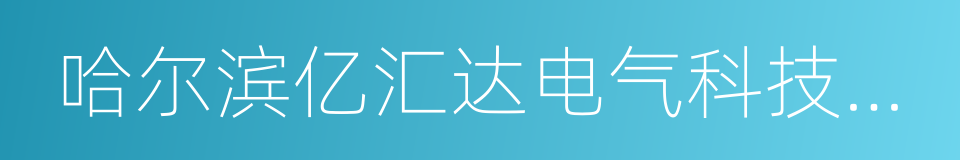 哈尔滨亿汇达电气科技发展股份有限公司的同义词