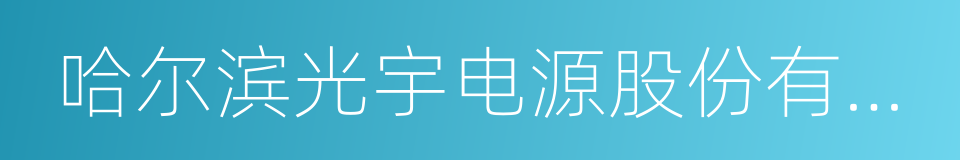 哈尔滨光宇电源股份有限公司的同义词