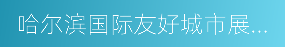 哈尔滨国际友好城市展览馆的同义词