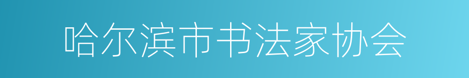 哈尔滨市书法家协会的同义词