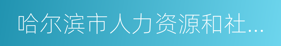 哈尔滨市人力资源和社会保障局的同义词