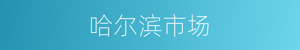 哈尔滨市场的同义词
