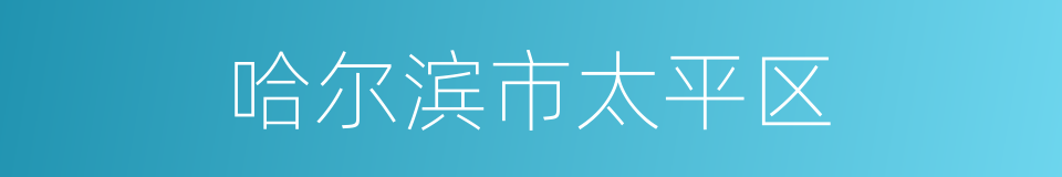哈尔滨市太平区的同义词