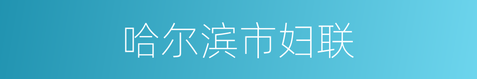 哈尔滨市妇联的同义词