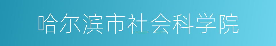 哈尔滨市社会科学院的同义词