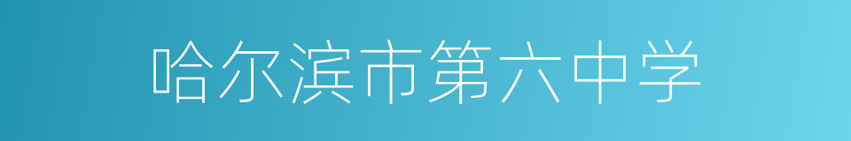哈尔滨市第六中学的同义词