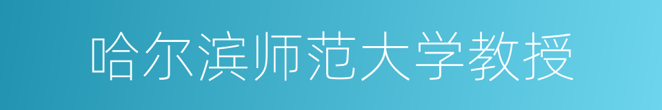 哈尔滨师范大学教授的同义词