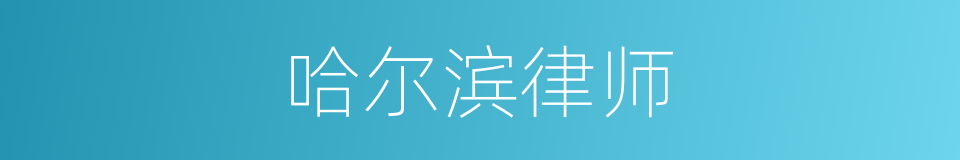 哈尔滨律师的同义词