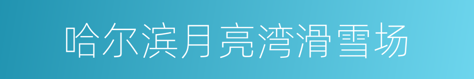 哈尔滨月亮湾滑雪场的同义词