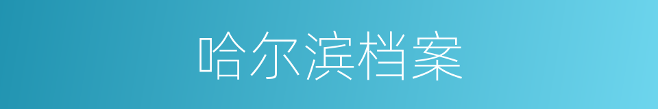 哈尔滨档案的同义词