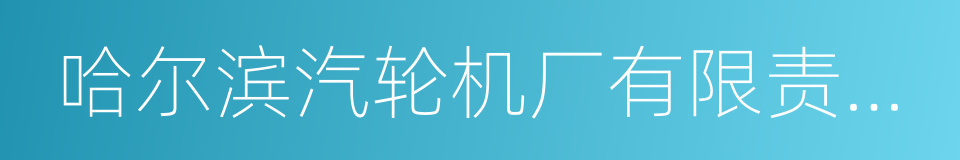 哈尔滨汽轮机厂有限责任公司的同义词