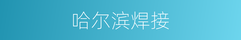 哈尔滨焊接的同义词