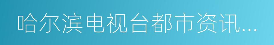 哈尔滨电视台都市资讯频道的同义词