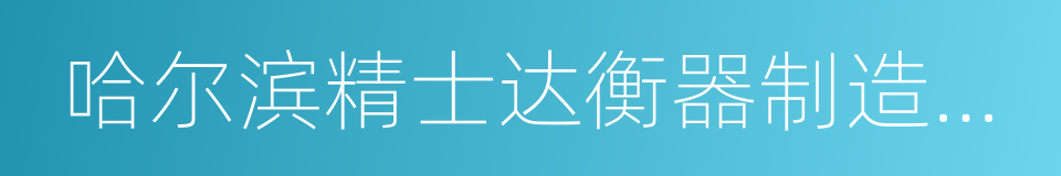 哈尔滨精士达衡器制造有限公司的同义词
