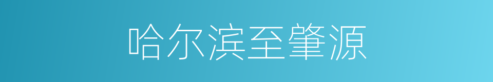 哈尔滨至肇源的同义词