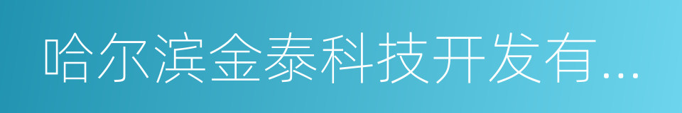 哈尔滨金泰科技开发有限公司的同义词