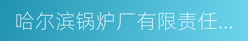 哈尔滨锅炉厂有限责任公司的同义词