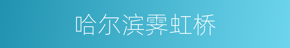 哈尔滨霁虹桥的同义词