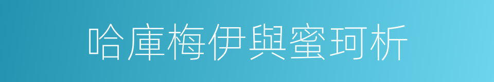 哈庫梅伊與蜜珂析的同義詞