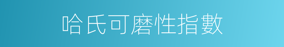 哈氏可磨性指數的同義詞