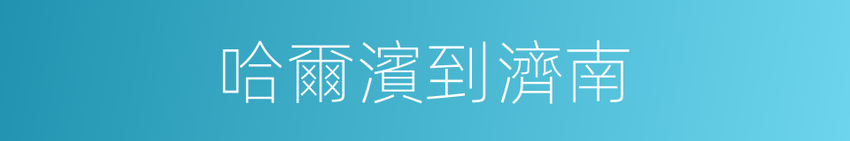 哈爾濱到濟南的同義詞