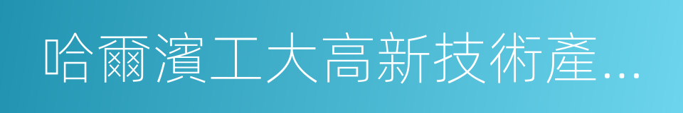 哈爾濱工大高新技術產業開發股份有限公司的同義詞