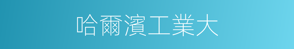 哈爾濱工業大的同義詞