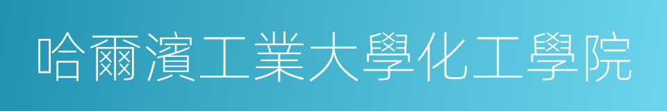 哈爾濱工業大學化工學院的同義詞