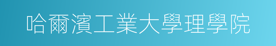 哈爾濱工業大學理學院的同義詞