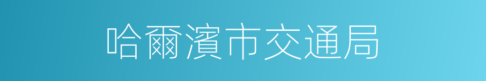 哈爾濱市交通局的同義詞