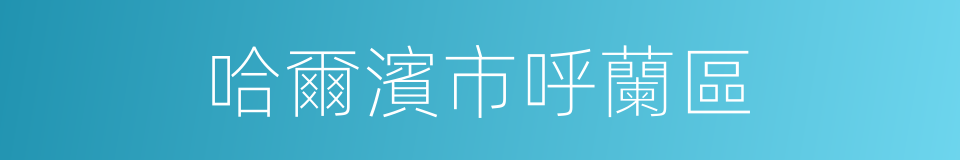 哈爾濱市呼蘭區的同義詞