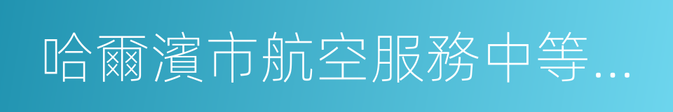 哈爾濱市航空服務中等專業學校的同義詞