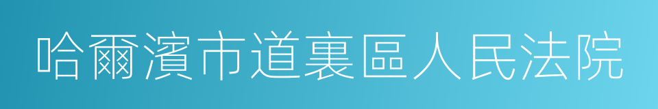 哈爾濱市道裏區人民法院的同義詞