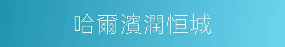 哈爾濱潤恒城的同義詞