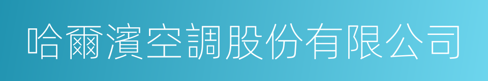 哈爾濱空調股份有限公司的意思