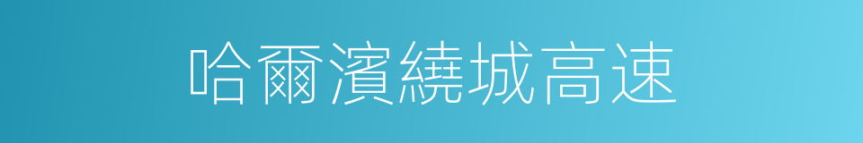 哈爾濱繞城高速的同義詞