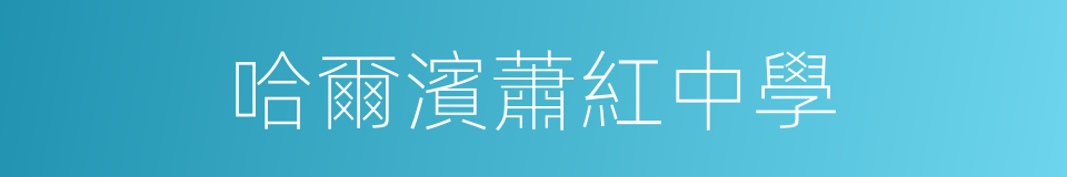 哈爾濱蕭紅中學的同義詞