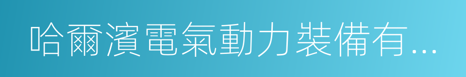 哈爾濱電氣動力裝備有限公司的同義詞