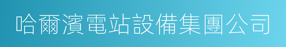 哈爾濱電站設備集團公司的同義詞