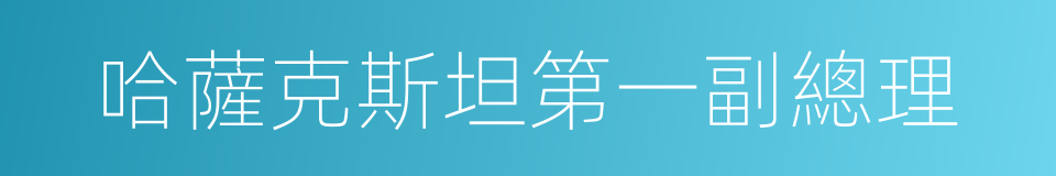 哈薩克斯坦第一副總理的同義詞
