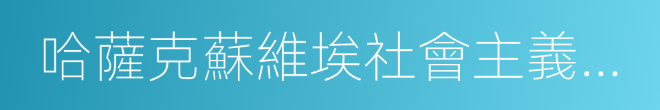 哈薩克蘇維埃社會主義共和國的同義詞