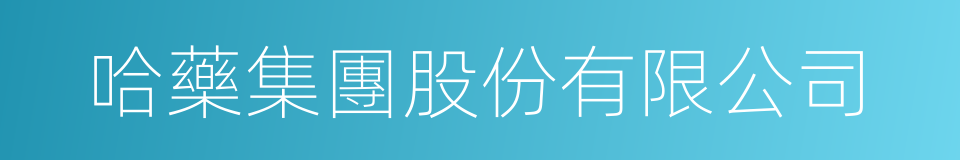 哈藥集團股份有限公司的同義詞