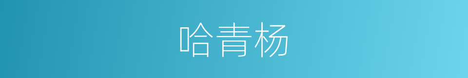 哈青杨的同义词