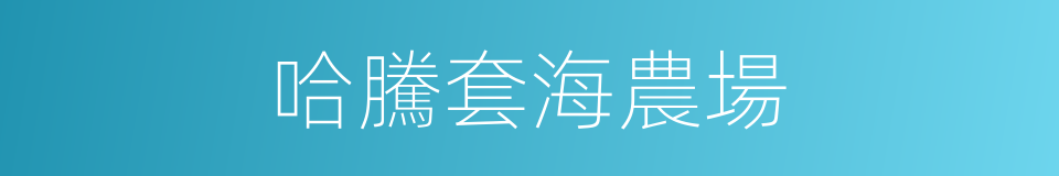 哈騰套海農場的同義詞