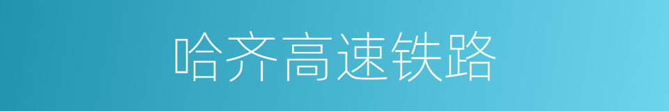 哈齐高速铁路的同义词