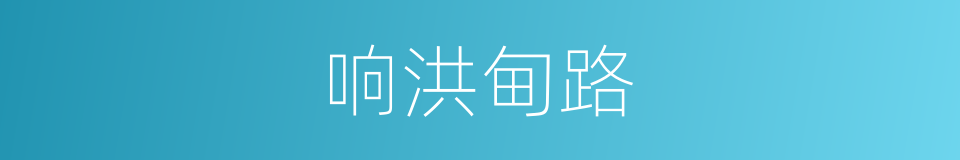 响洪甸路的同义词