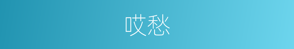 哎愁的意思